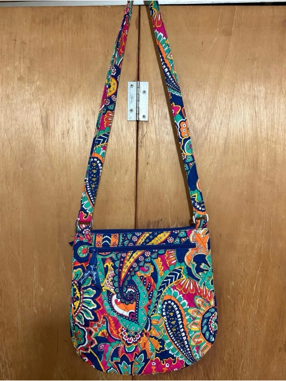 Retired Vera Bradley Venetian Paisley Crossbody Bag - Navy, Teal, Pink, Orange